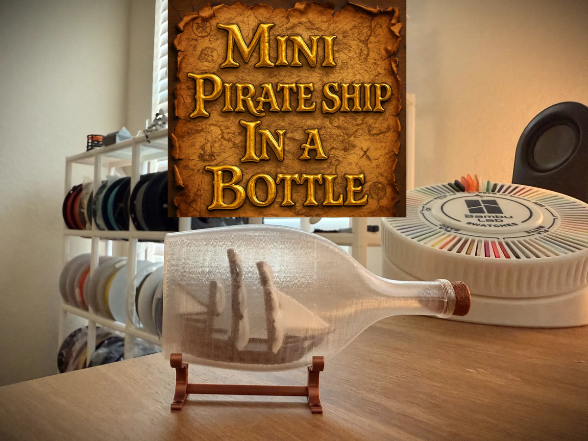 Miniature de navire pirate en bouteille - Maquette Print