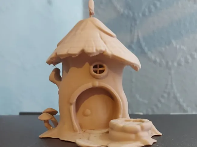 Chaumière/Maison/Cabane de fée féerique avec puits décoré - Maquette Print