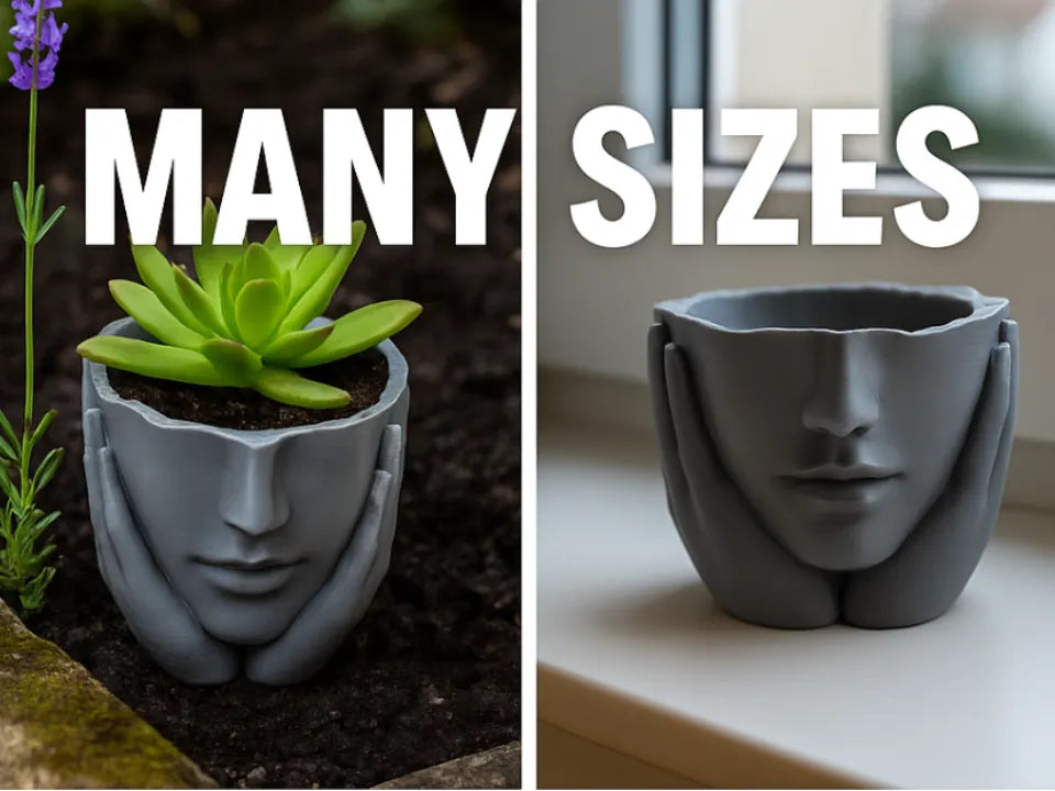 Tête de plante en forme de visage STL – Pot de fleurs imprimé en 3D - Jardin Print