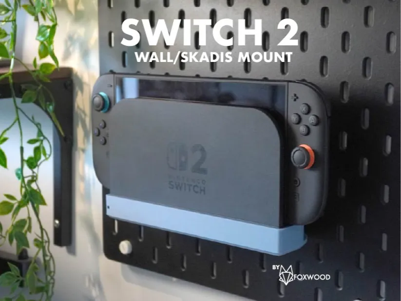 Support mural standard pour Switch 2 / Fixation Skadis - Tech Print