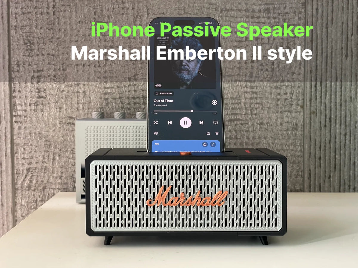 Haut-parleur passif pour iPhone - Style Marshall Emberton II - Tech Print