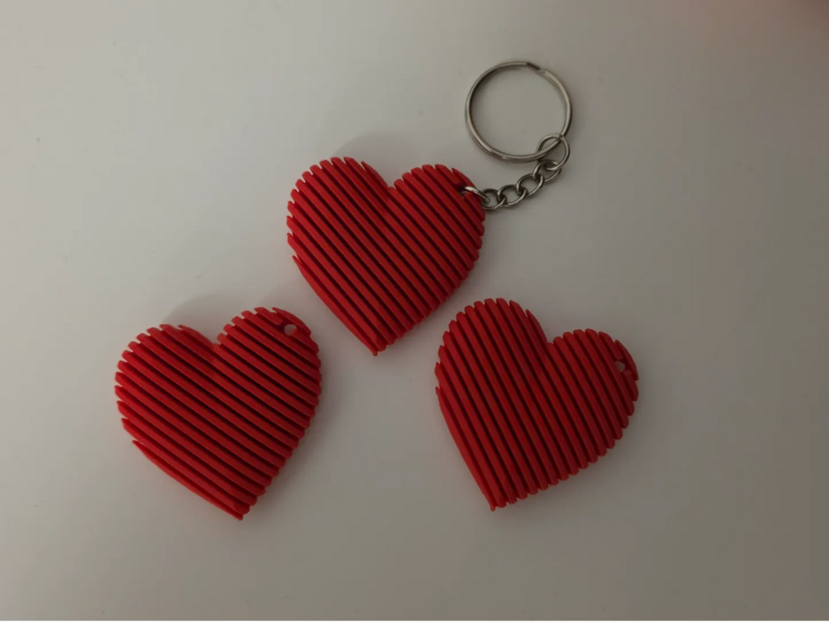 Porte-clés Cœur Rayé 3D - Fêtes Print