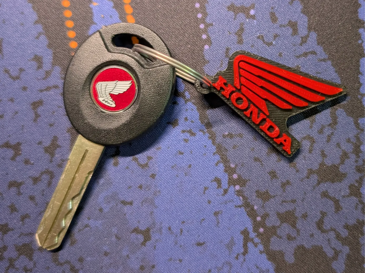 Porte-clés logo Honda Motorcycle avec anneau robuste - Vélo Print