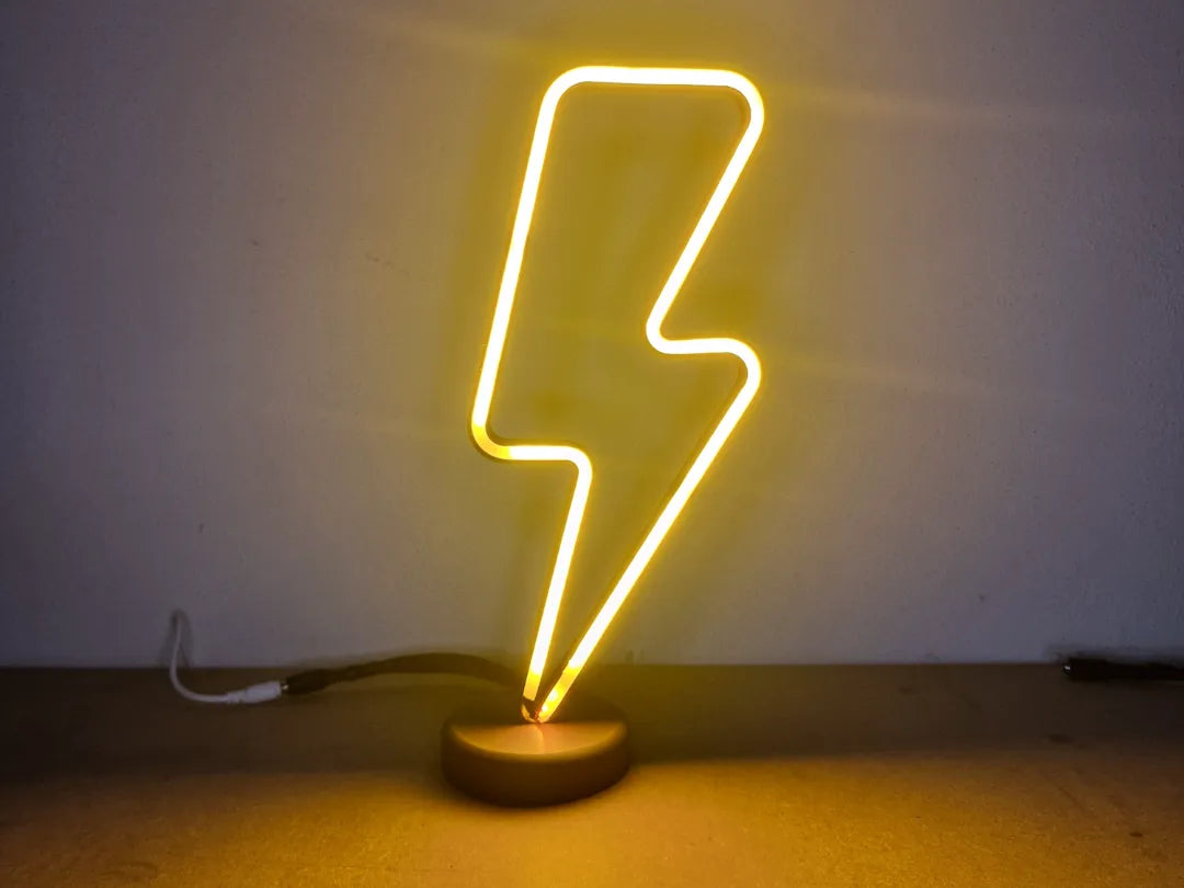 Lampe néon éclair – Fixation murale ou sur bureau - Bureau Print