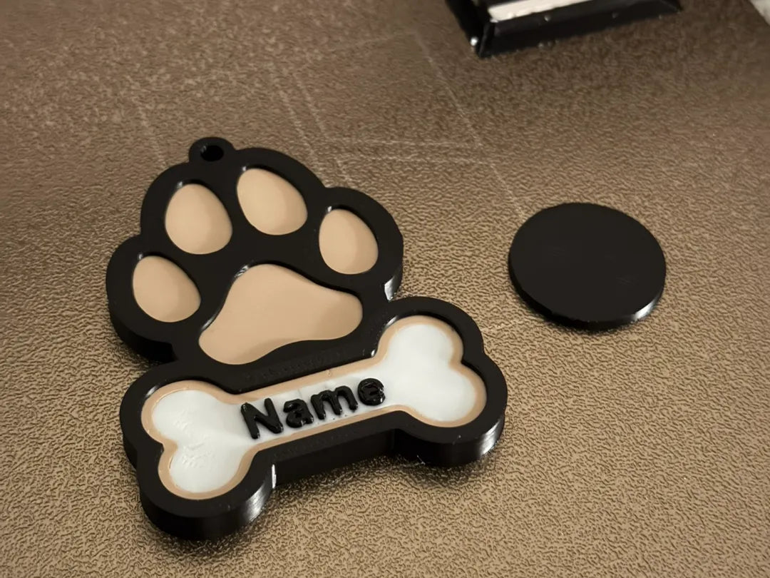 Plaque d'identification de chien imprimable en 3D – Compatible NFC et texte… - Pet Print