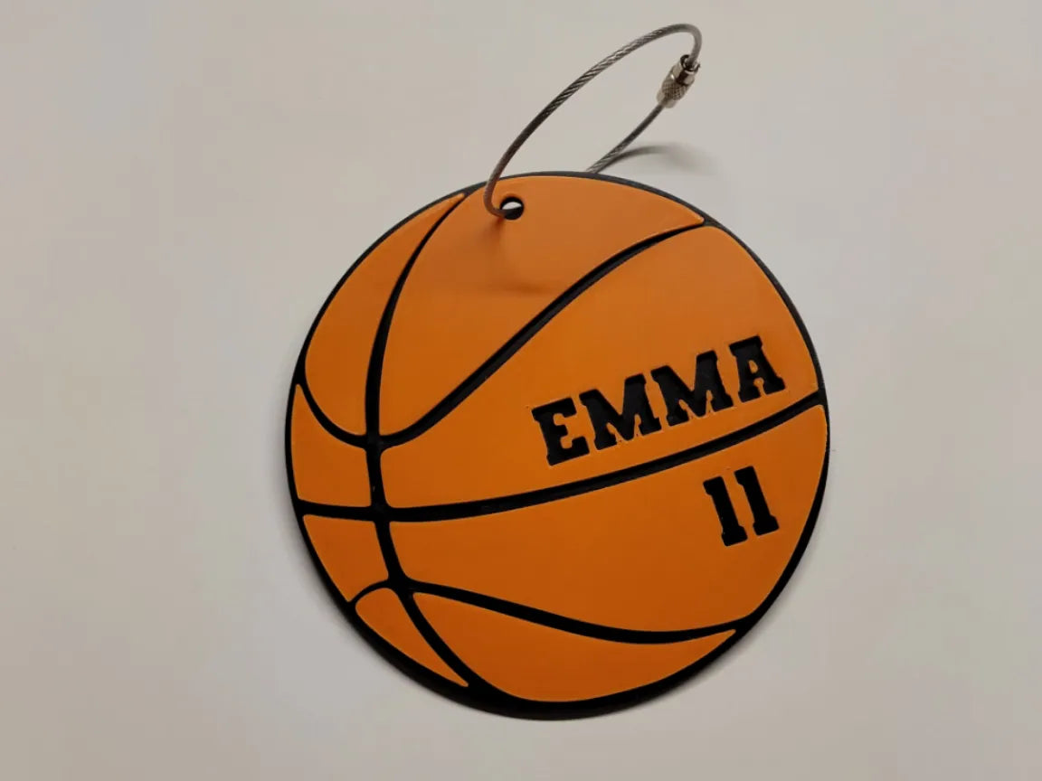 Porte-clés/étiquette pour sac de basket-ball - Cadeau Print