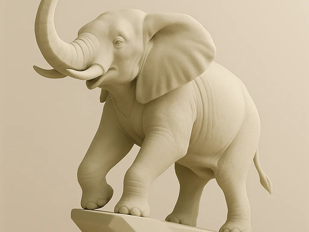 Éléphant géométrique – Sculpture imprimable en 3D - Art Print