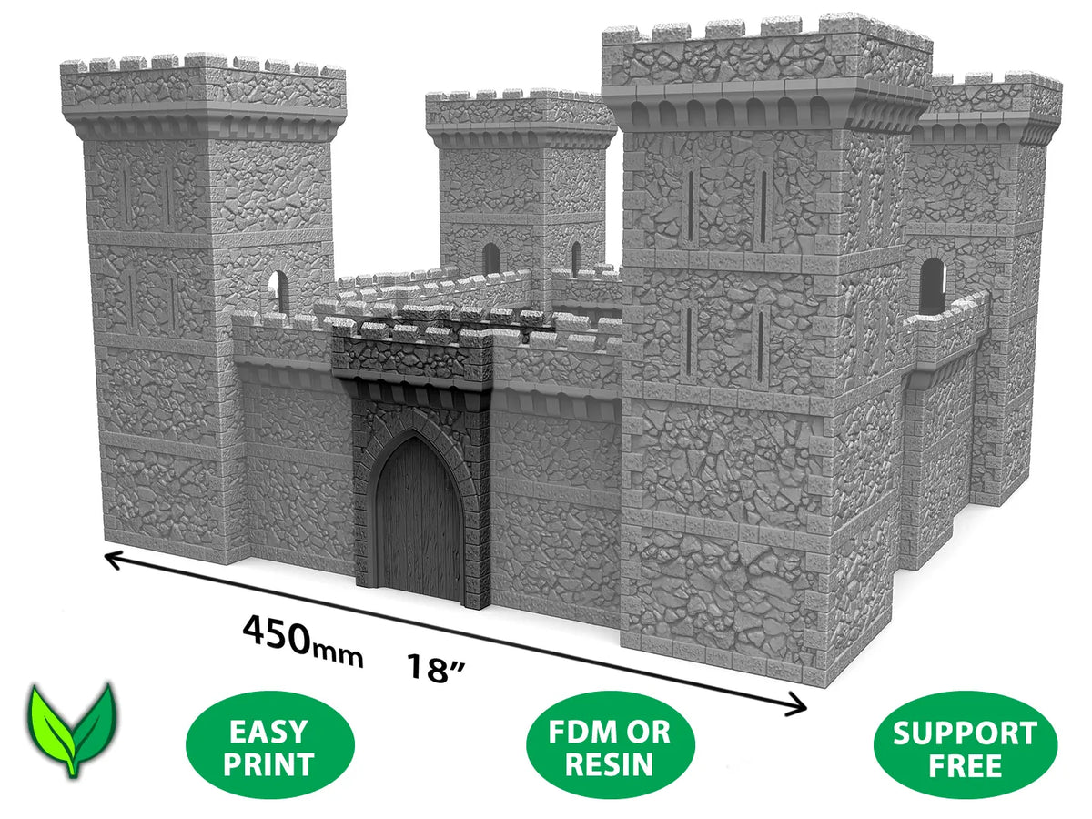 Porte d'entrée de château médiéval modulaire 28 mm - Maquette Print