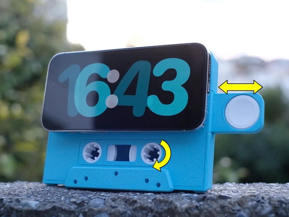 Support MagSafe Cassette (avec support Apple Watch) - Bijoux Print