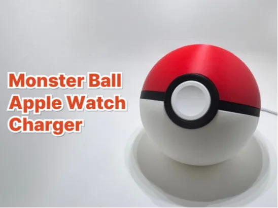 Socle de chargement Apple Watch sur le thème de la Poké Ball - Tech Print