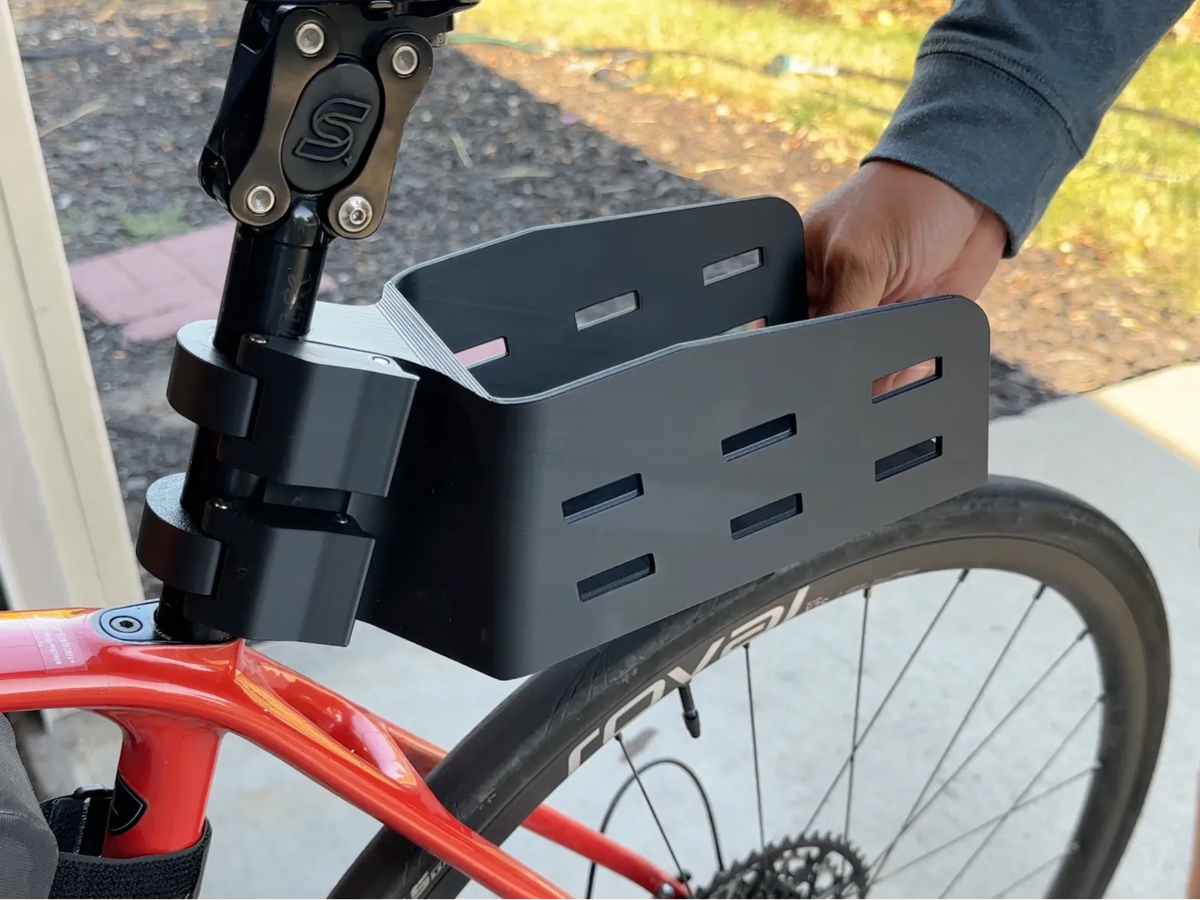Fixation de porte-bagages / sacoche pour tige de selle de vélo - Vélo Print