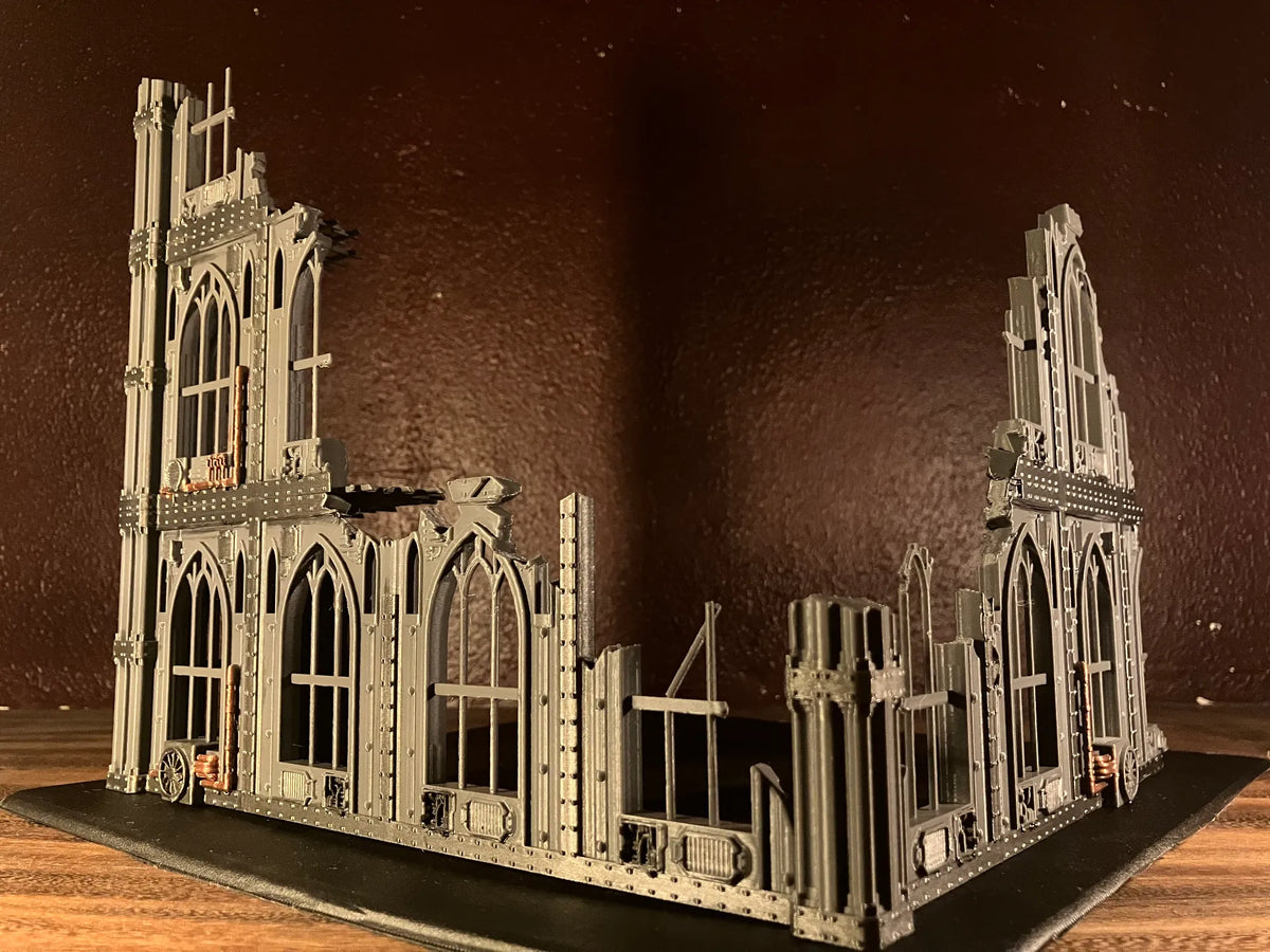 Bâtiment gothique détruit Terrain de jeu de guerre 1 - Maquette Print