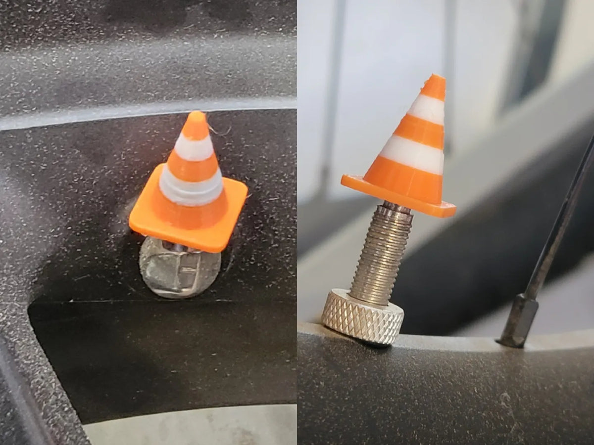 Chapeau de valve en forme de cône de signalisation ! Pour voitures, camions, vélos - Auto Print