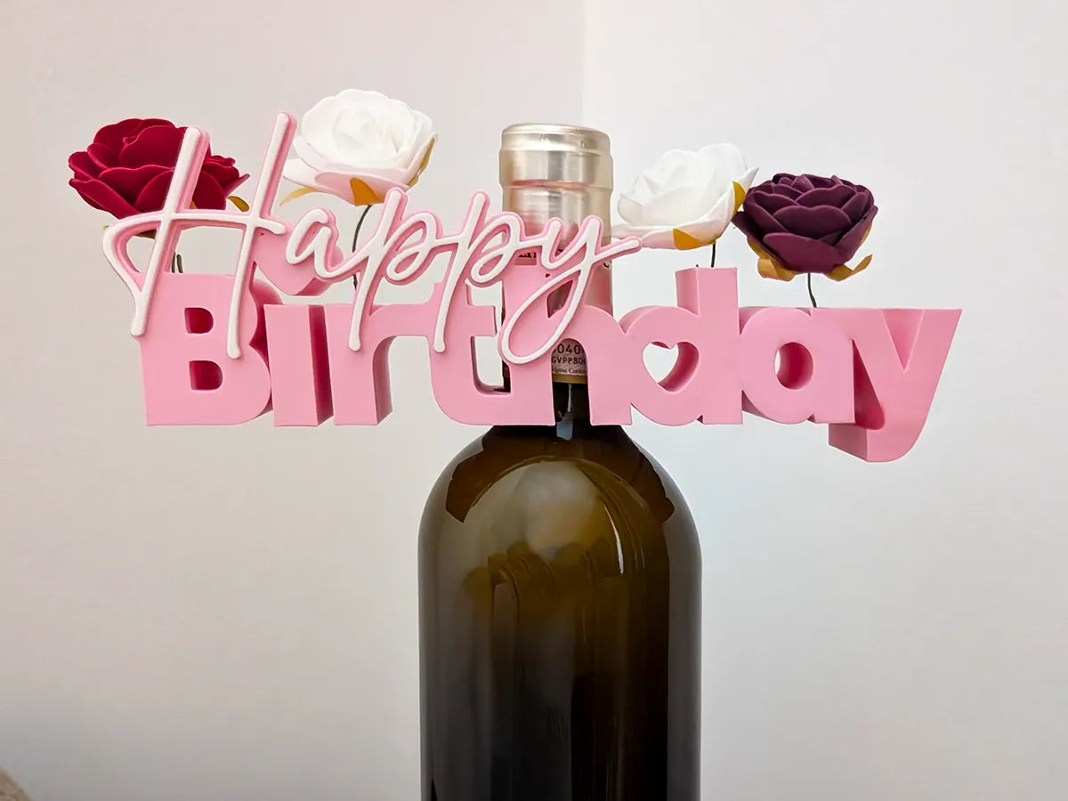 Joyeux Anniversaire Embellisseur de Bouteille "Bottle Topper" - Fêtes Print