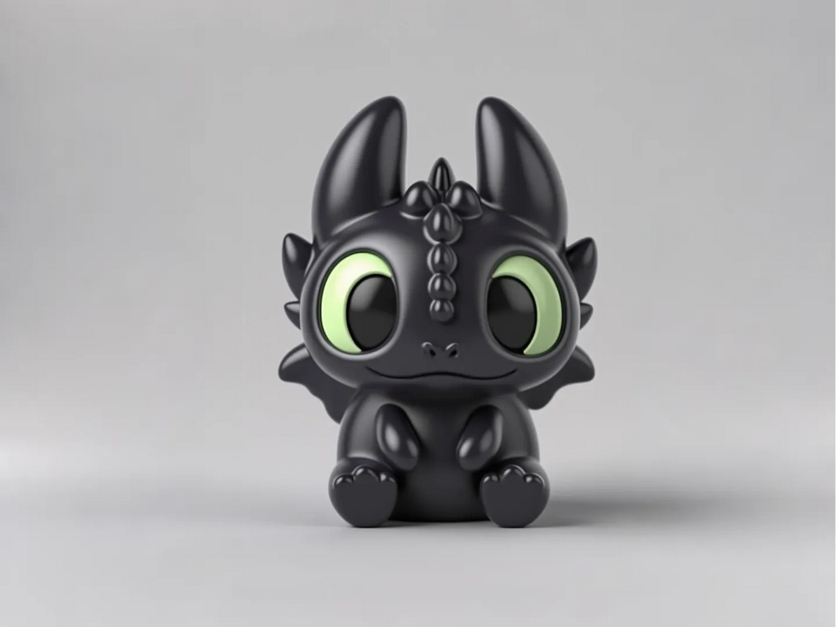 Furon nocturne Krokmou - Dragons - Figurine de dessin animé Q-style - Jouet à colorier pour enfants - Figurine Print