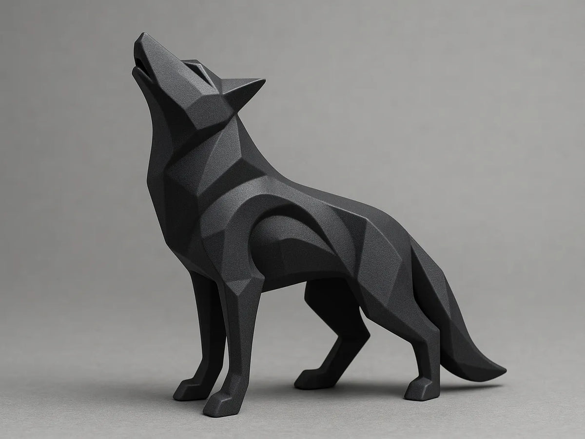 Loup abstrait — sculpture - Art Print