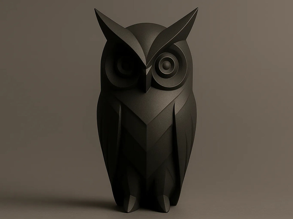 Hibou abstrait - sculpture - Art Print