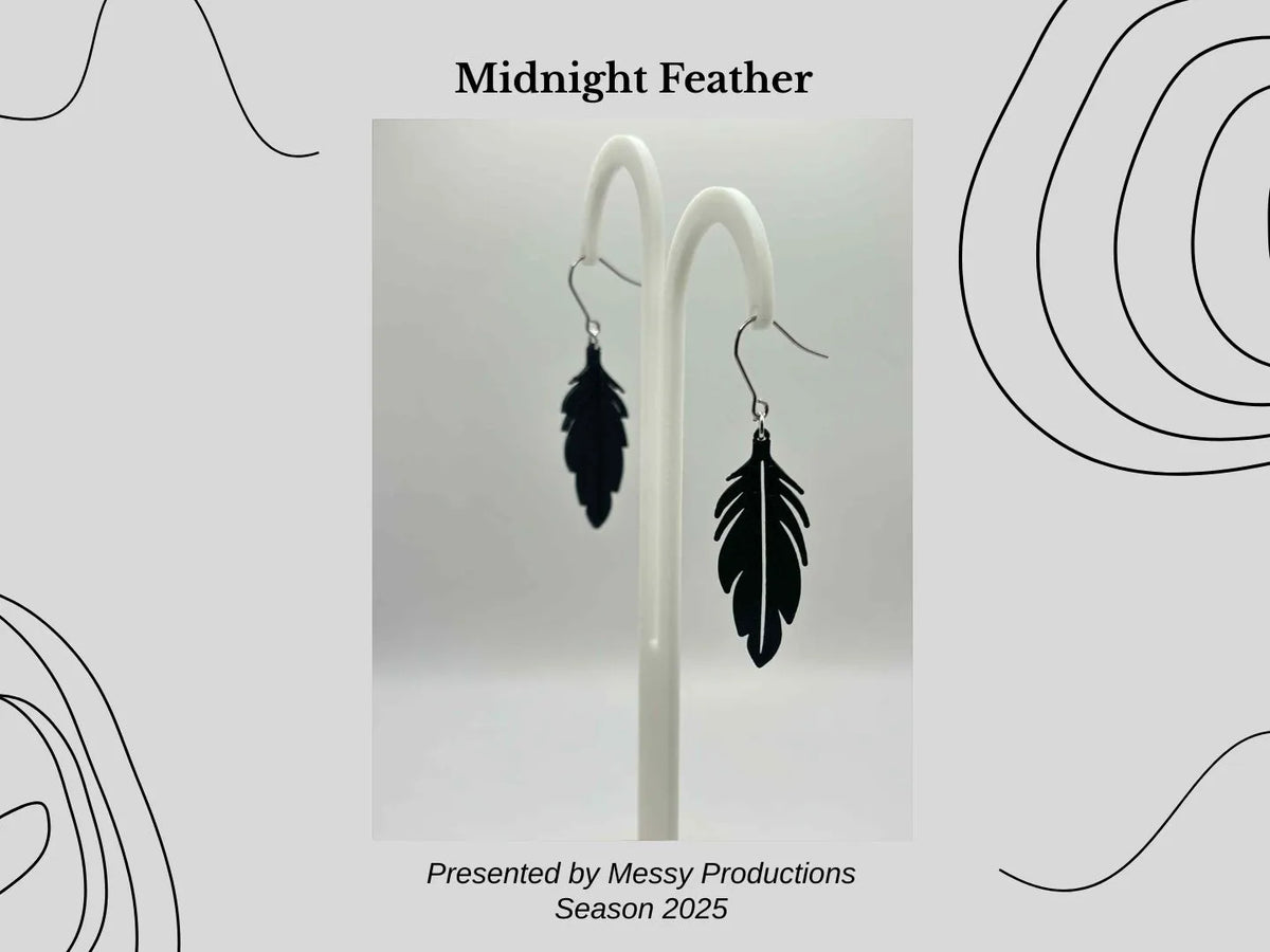 Boucles d'oreilles plume noire - Bijoux Print