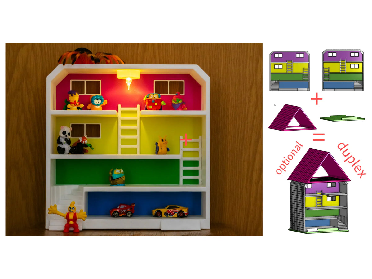 Maison de poupée avec éclairage LED au plafond – Étagère à jouets - Lumière Print