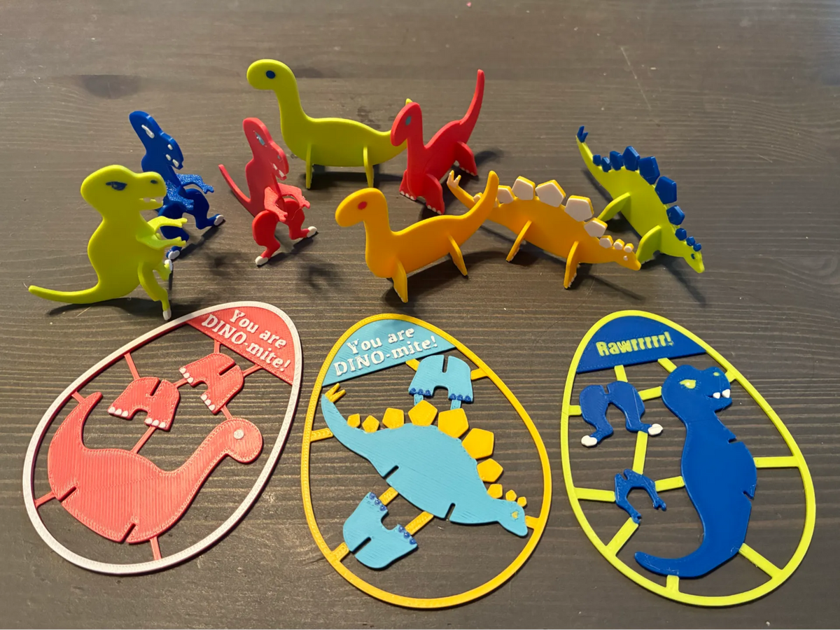 Trio de cartes dinosaures - Maquette Print