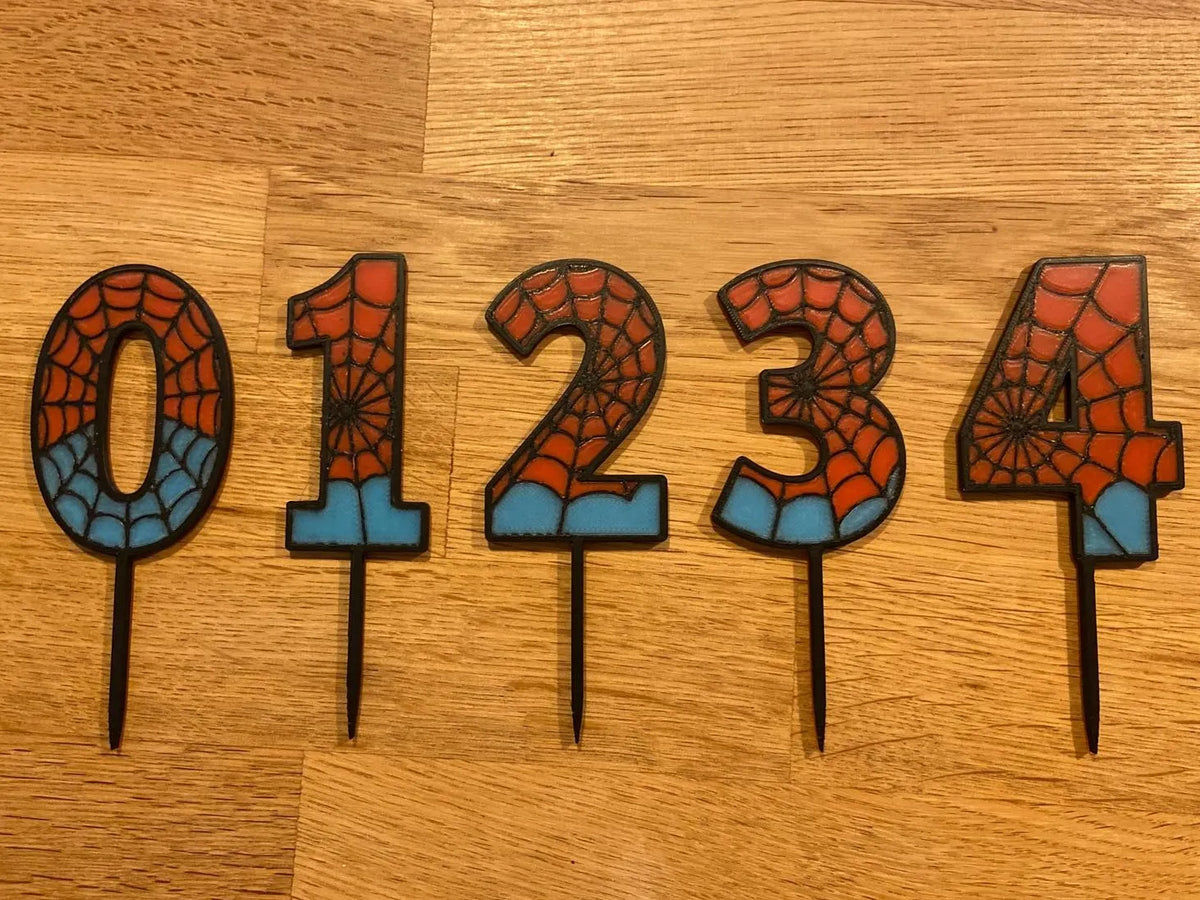 Spider-Man décorations de gâteau chiffres 0-9 - Fêtes Print