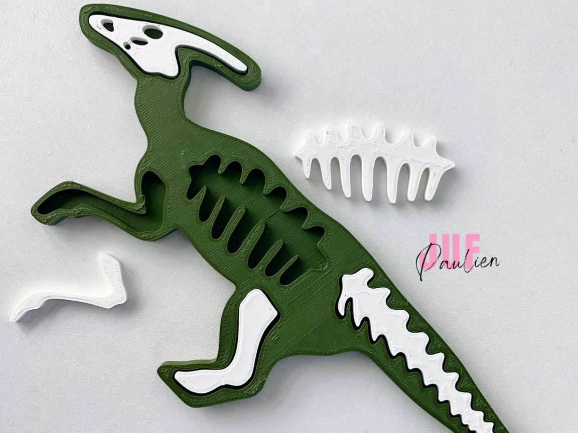 Puzzle d'os de dinosaure Parasaurolophus - Maquette Print