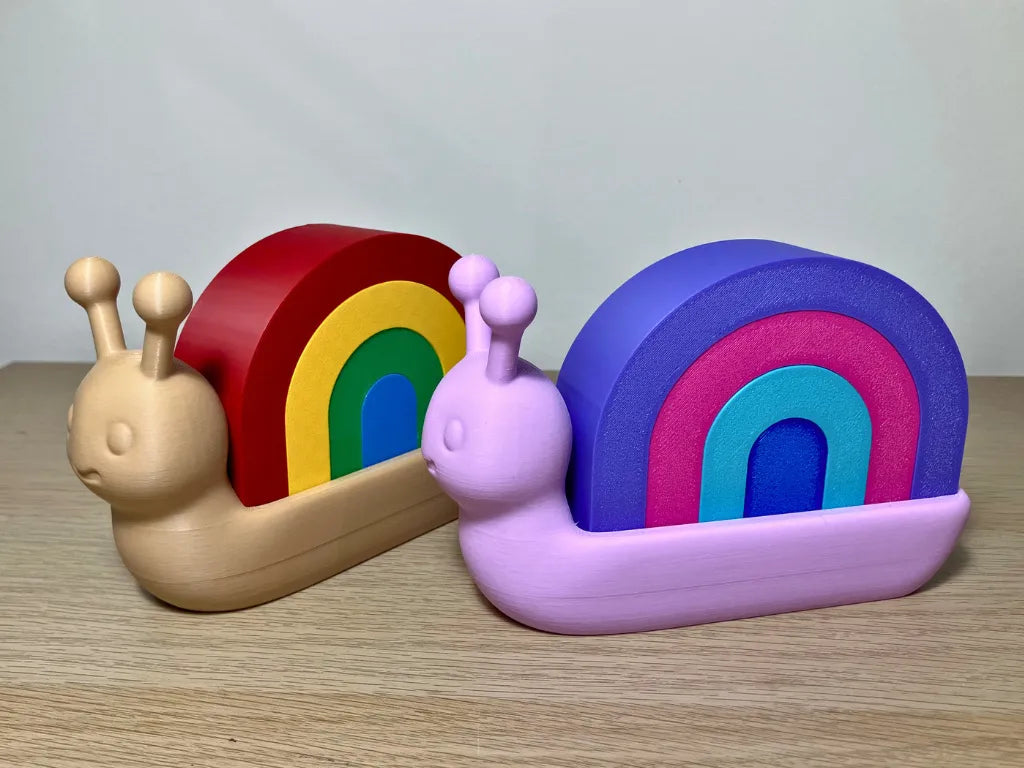 Escargot empilable arc-en-ciel – Jouet Montessori pour tout-petits - Jeux Print