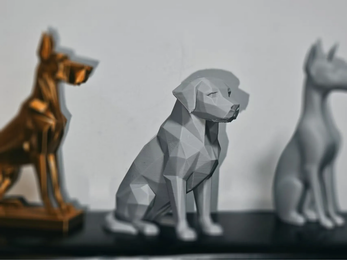 Sculpture décorative basse poly Labrador - Animal - Art Print