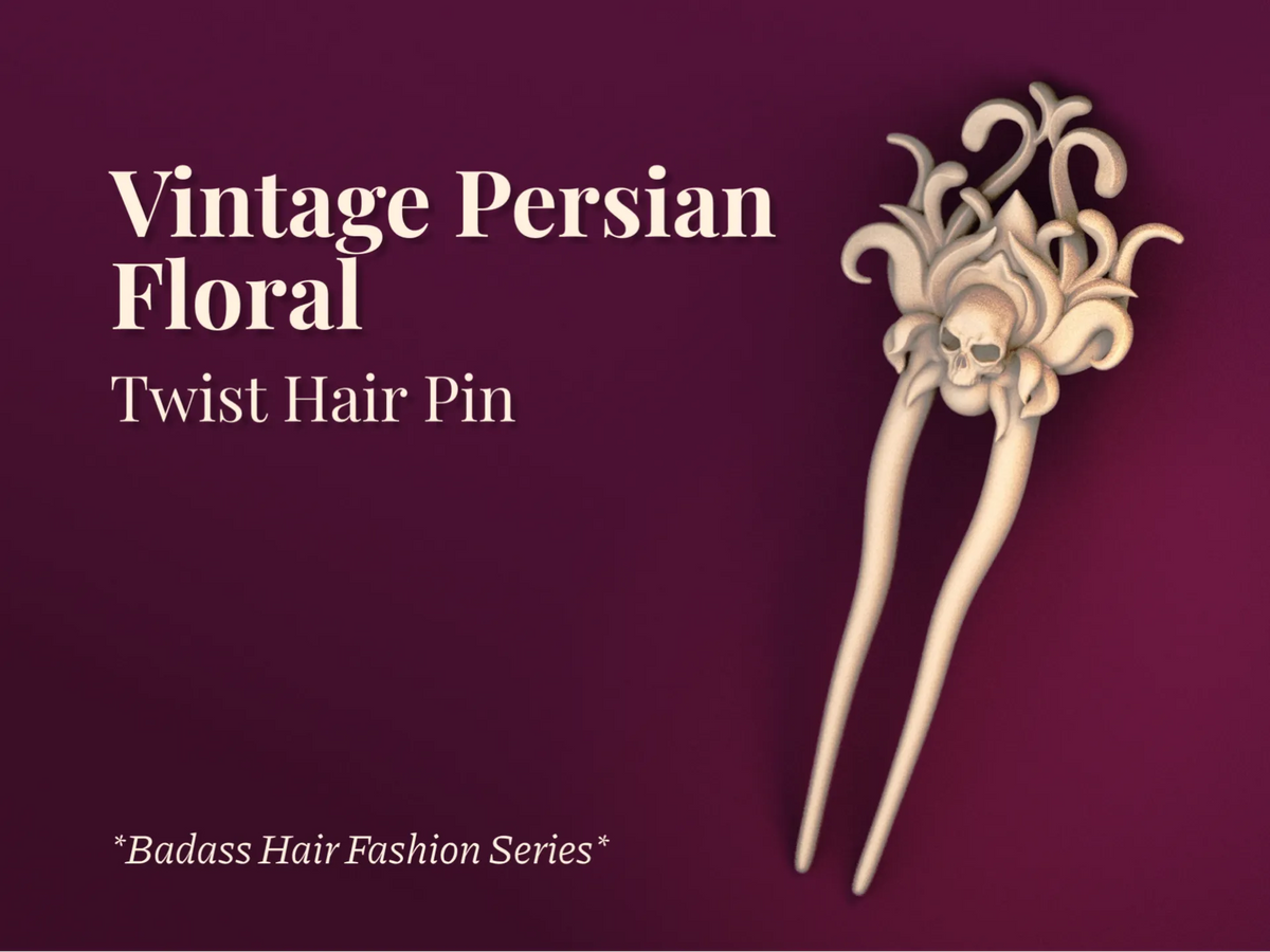 Épingle à cheveux torsadée à motif floral persan vintage - Cosplay Print