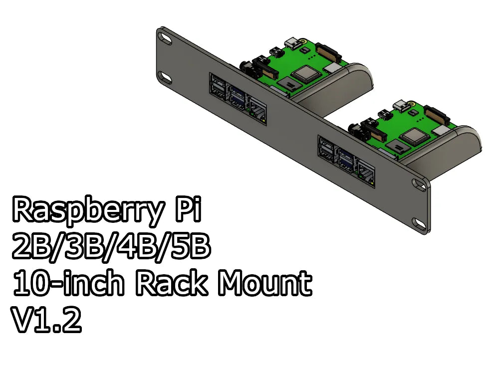 Support de rack 10 pouces pour Raspberry Pi 2B/3B/4B/5B - Tech Print