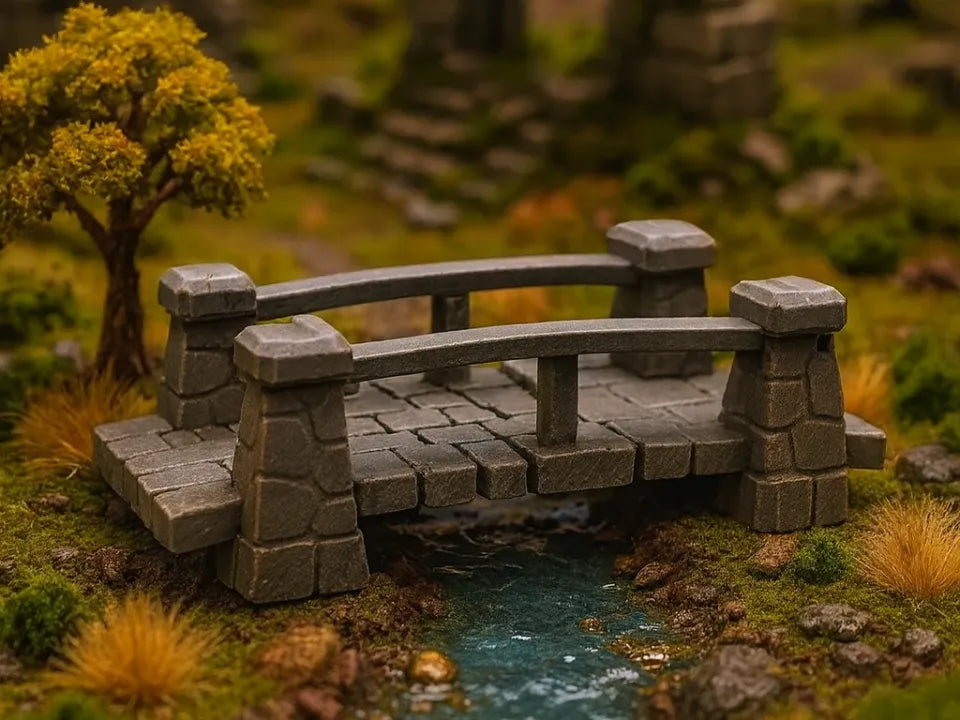 Petit pont en pierre - Élément de décor pour jeu de guerre - Maquette Print