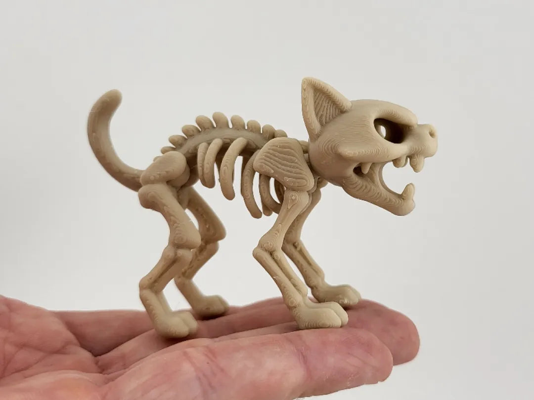 Figurine de chat squelette mignonne style crâne d'Halloween - Figurine Print