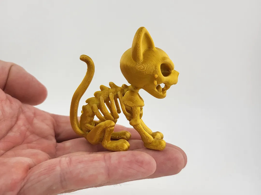 Figurine stylisée de chat squelette imprimée en 3D kawaii - Figurine Print