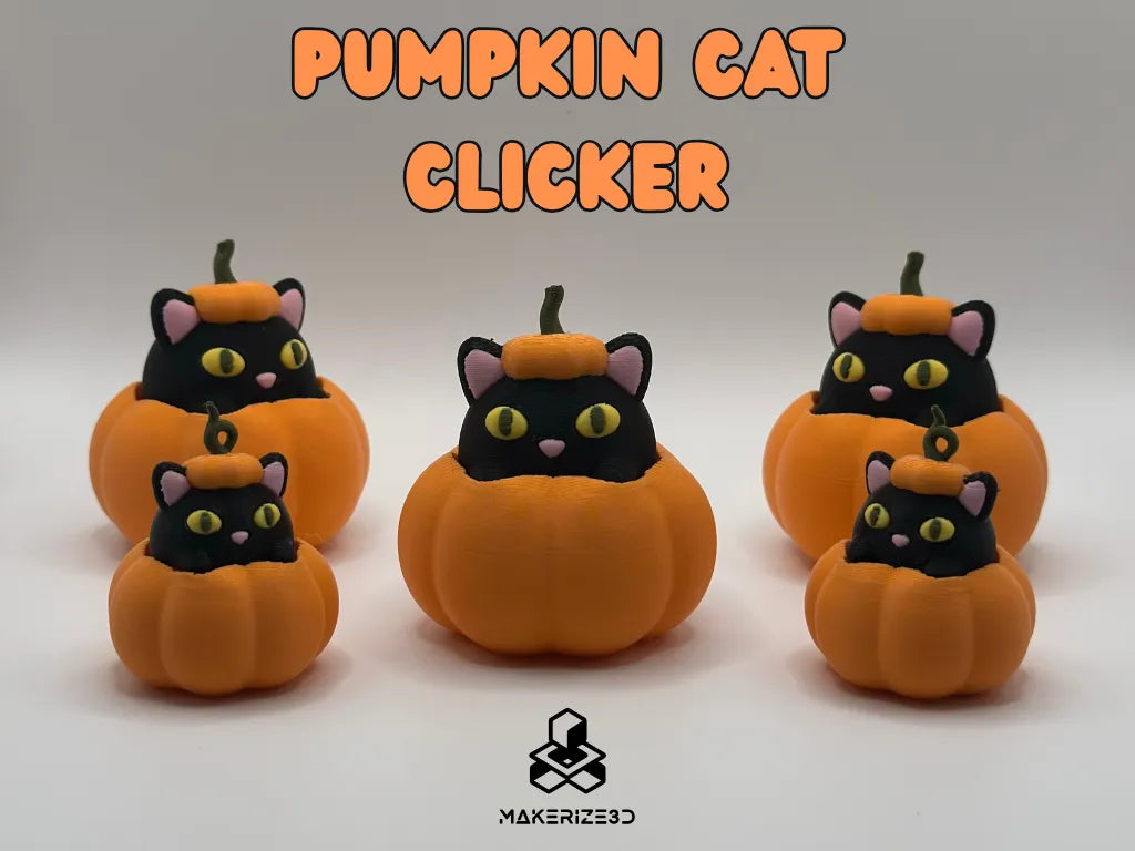 Clicker Chat Citrouille - Fêtes Print