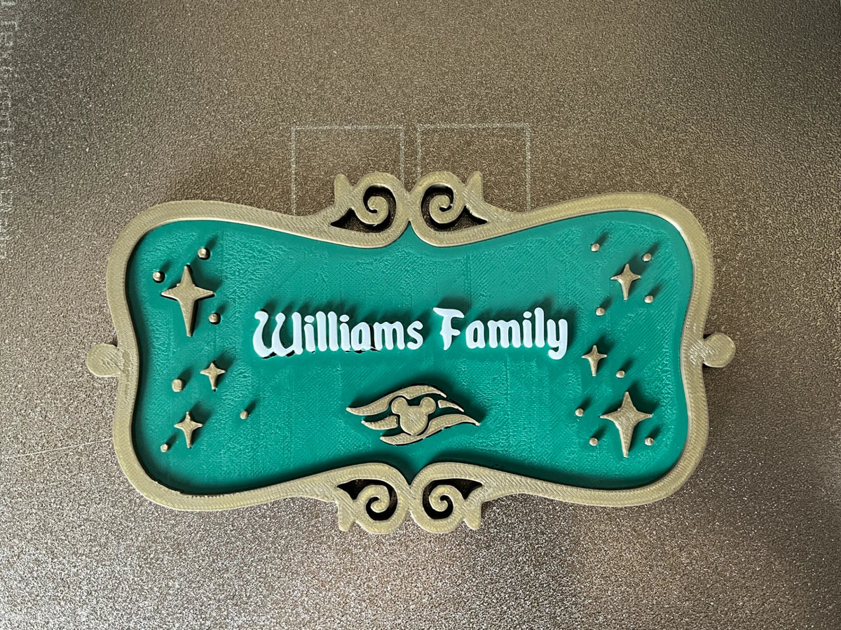 Plaque nominative de porte de cabine de croisière Disney (Classe Wish) - Bébé Print