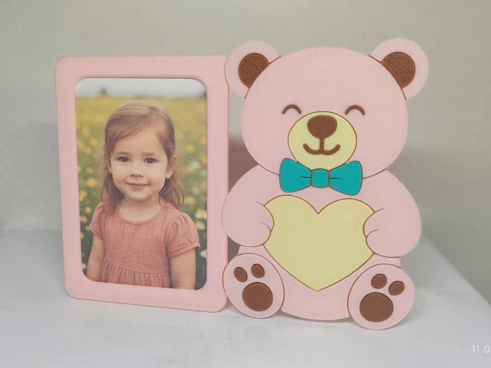 Cadre photo "Ours avec Cœur" pour photo 10×15 cm - Cadeau Print
