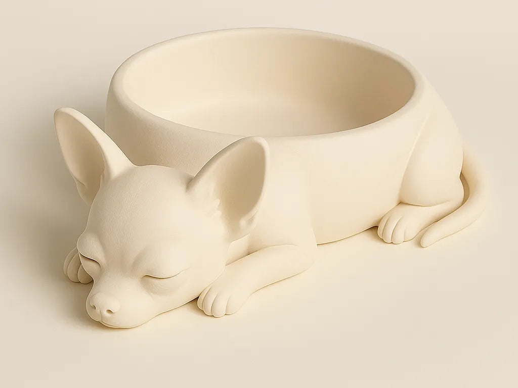 Bol pour animal de compagnie Chihuahua endormi — Gamelle mignonne imprimée en 3D - Pet Print