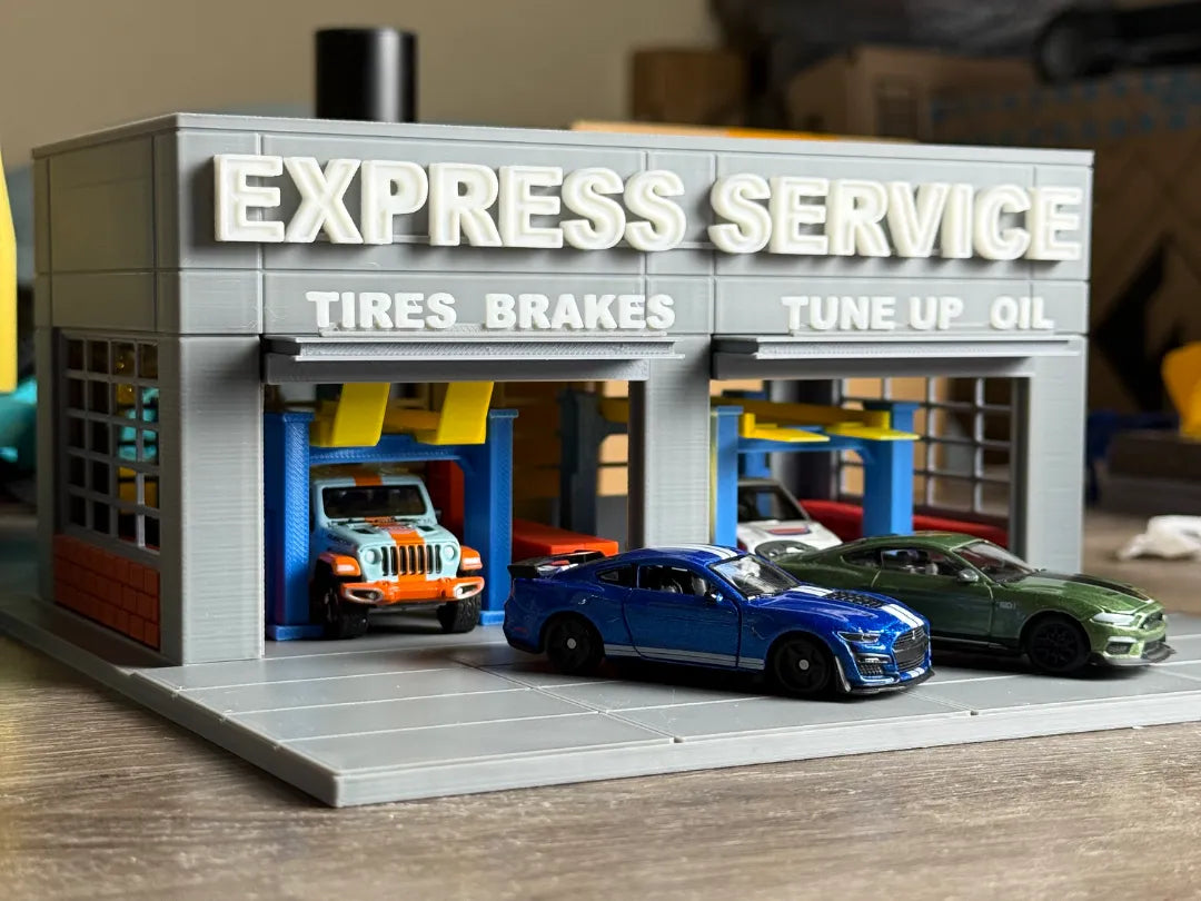 Diorama de garage 2 baies 1:64 - Auto Print