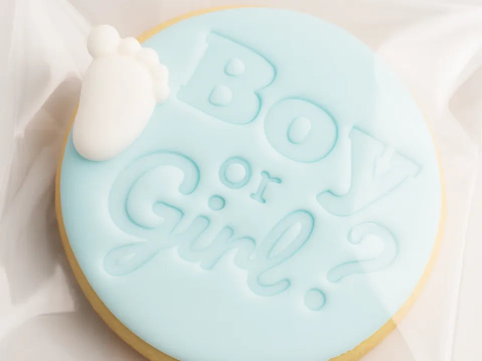 Garçon ou Fille ? Emporte-pièce & Tampon pour Baby Shower - Bébé Print