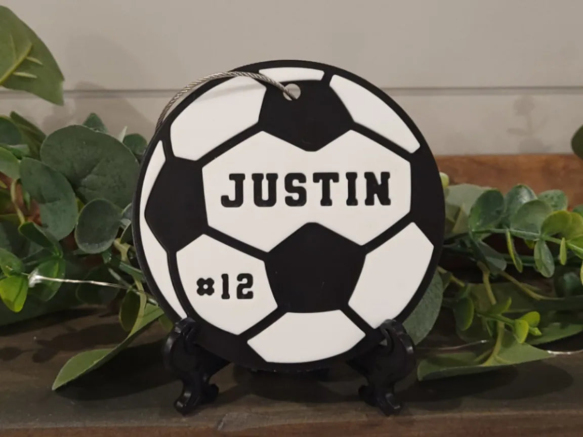 Porte-clés et étiquette de sac ballon de football - Cadeau Print