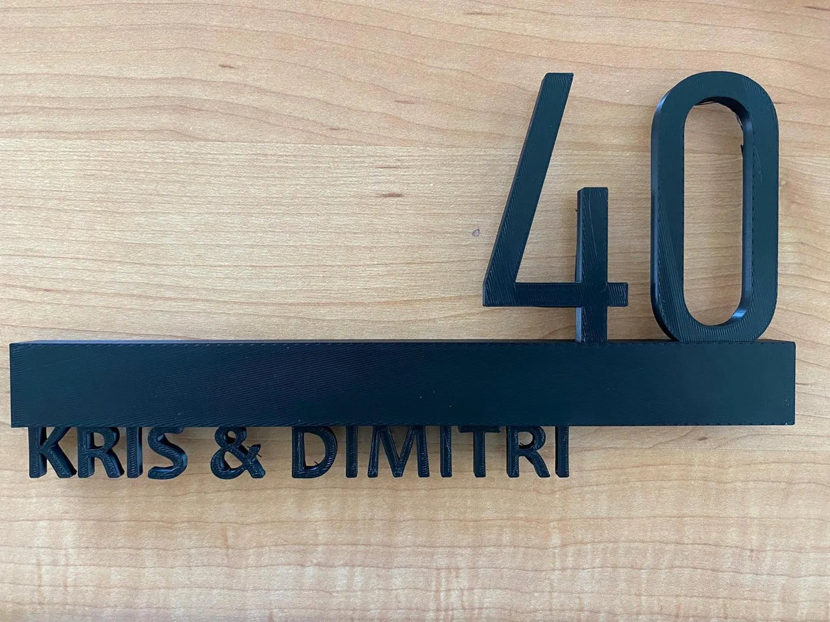 Plaque de numéro de maison avec nom - NFC Print