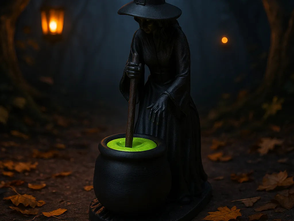 Sorcière avec Chaudron — Figurine d'Halloween Effrayante - Figurine Print