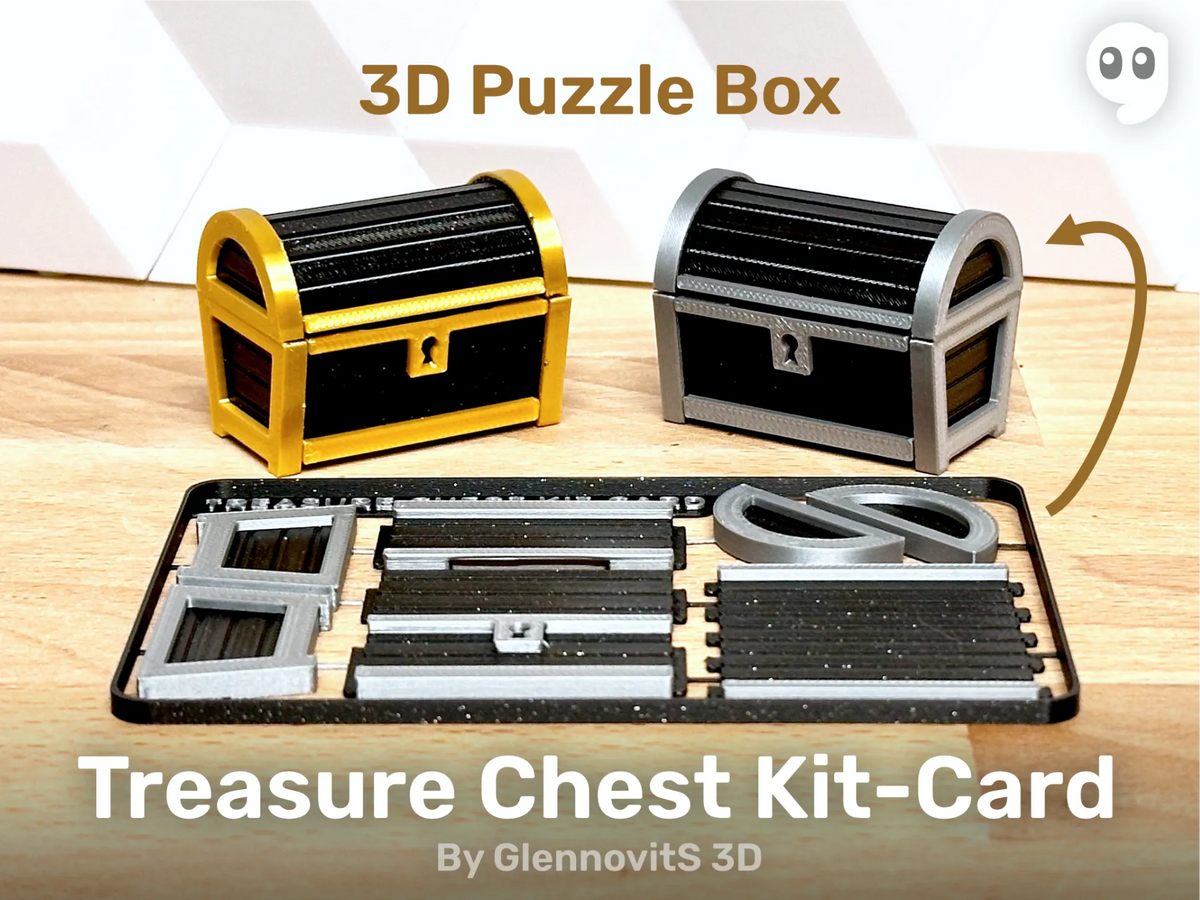 Coffret au trésor Kit-Carte (boîte à énigme en forme de coffre de pirate) - Maquette Print