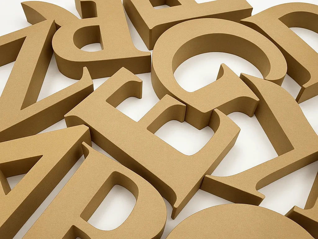 Alphabet et Symboles (Lettres découpées) - Art Print