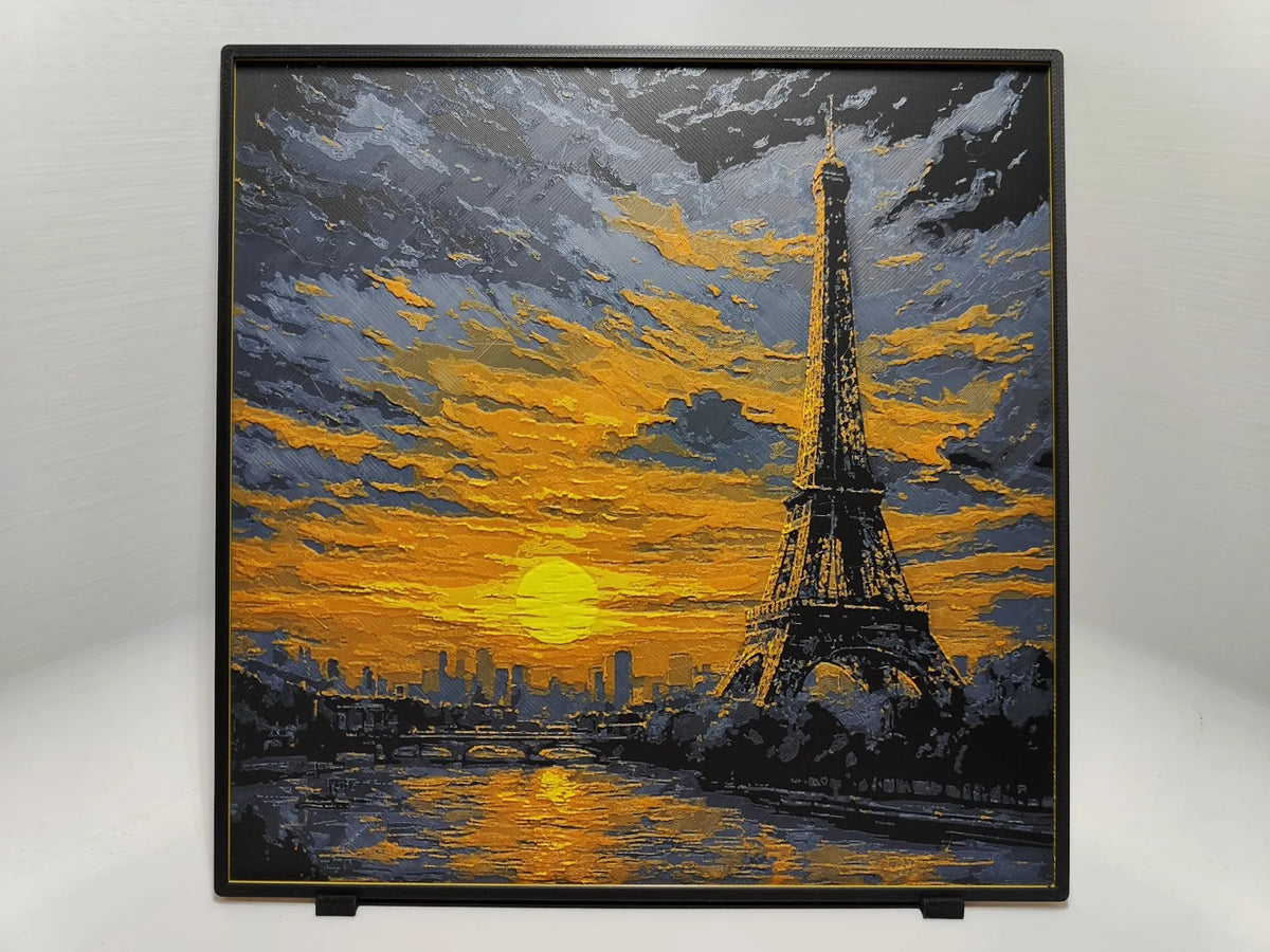 Coucher de soleil sur la Tour Eiffel - Hueforge - Voyage Print