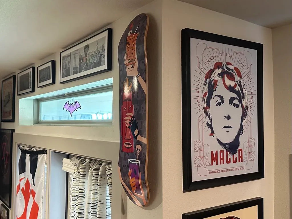 Support mural flottant vertical pour planche de skateboard - Vélo Print