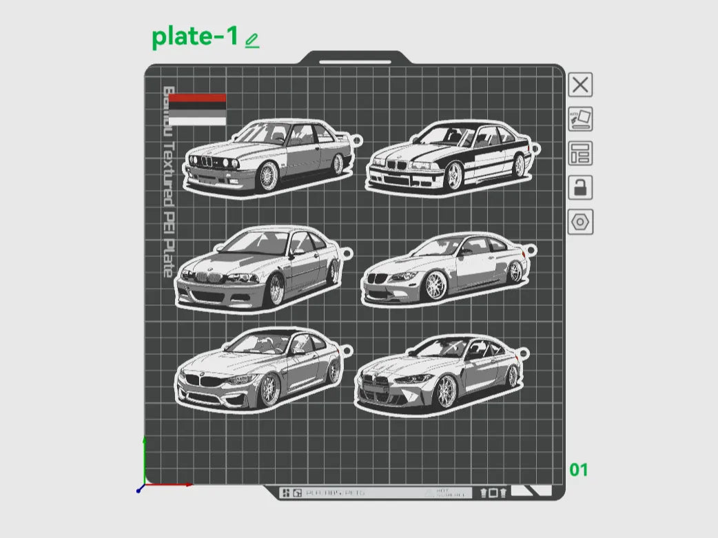 Porte-clés BMW M3 tous modèles e30 e36 e46 e90 f80 g80 - Auto Print