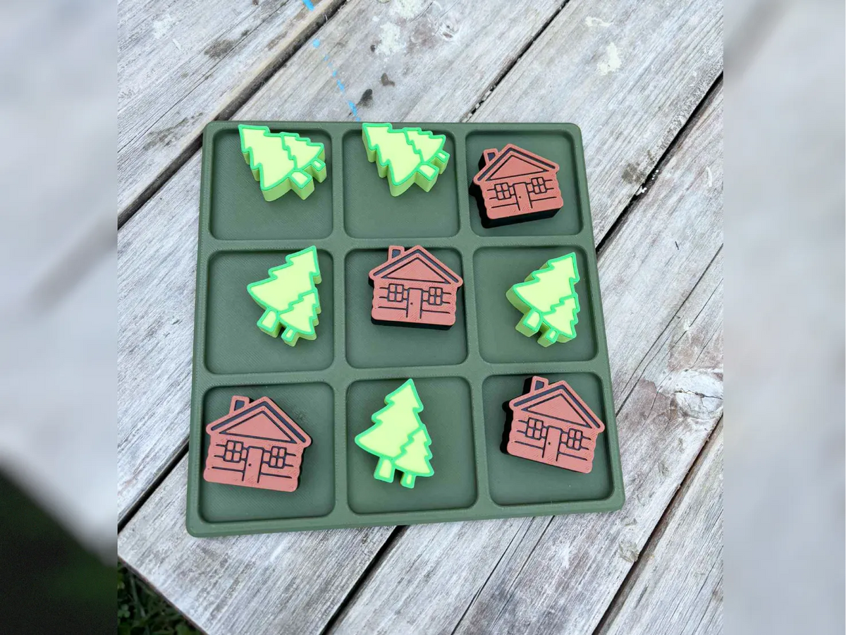 Jeu de Tic Tac Toe sur le thème du camping - Jeux Print