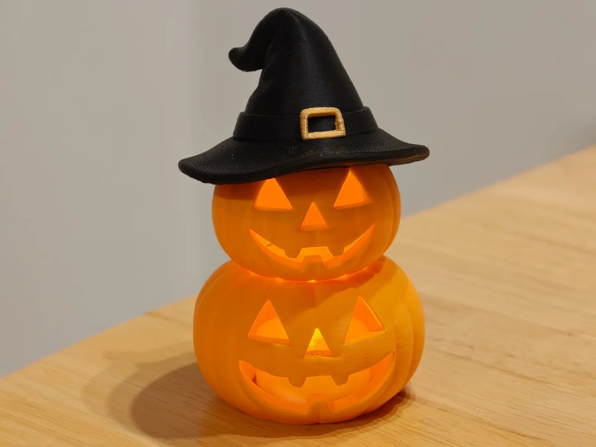 Porte-lumière LED citrouille empilée chapeau de sorcière - Cosplay Print