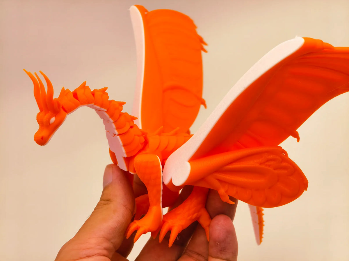 Dragon de soie ailé, sans support, ailes de feu, imprimable en MINI - Cosplay Print